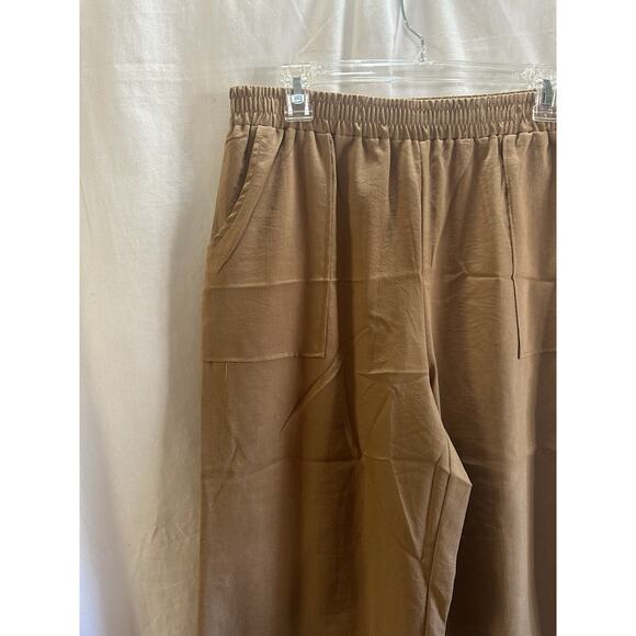 Feiersi Wide-Leg Tan Pants – Size Large - Picture 2 of 6